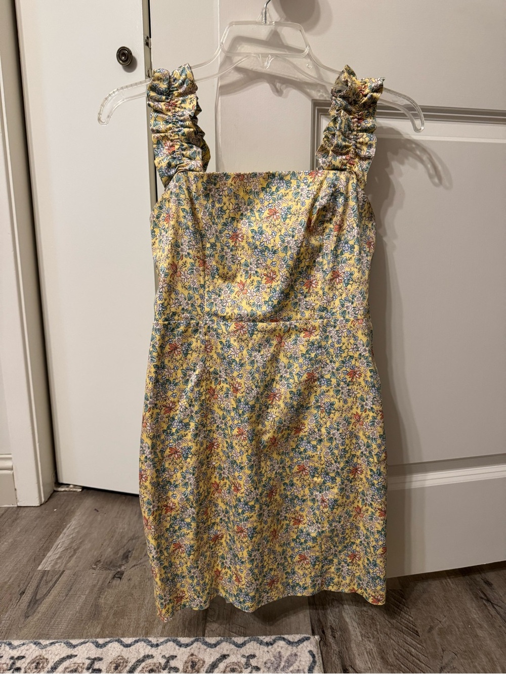 Endless Rose Yellow Floral Ruffle-Strap Sundress